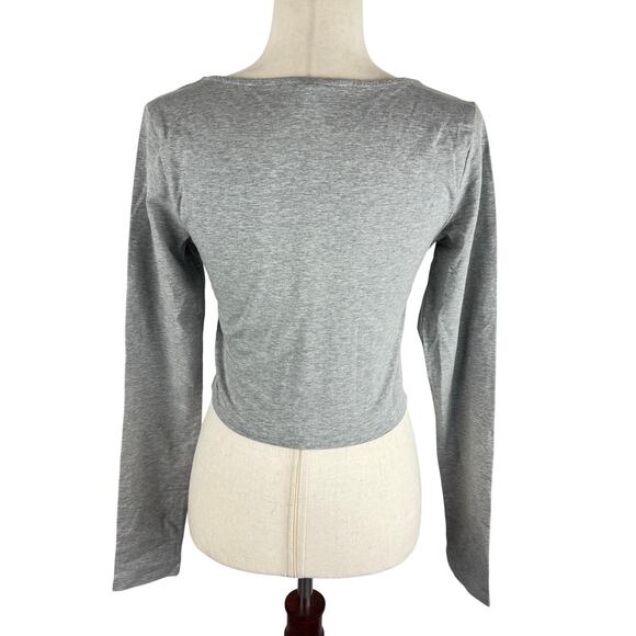 BP SCOOP NECK LONG SLEEVE ORGANIC COTTON TOP IN GRAY NWOT‎ WOMEN'S SIZE MEDIUM - Picture 3 of 9